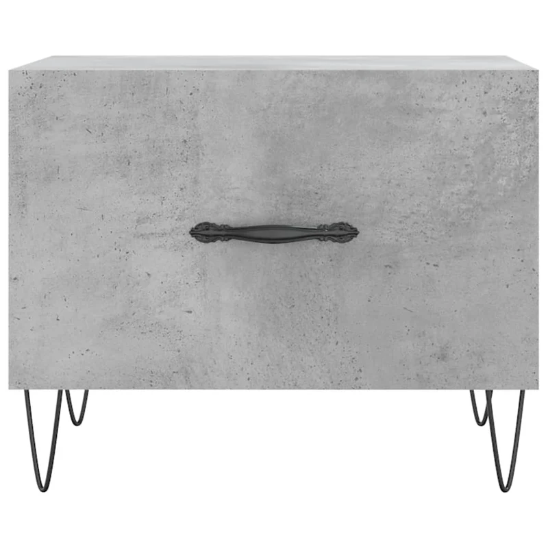 Lot de 2 tables d'appoint chevet avec tiroir 50 x 50 x 40 cm bois d'ingénierie gris et fer DEC040404