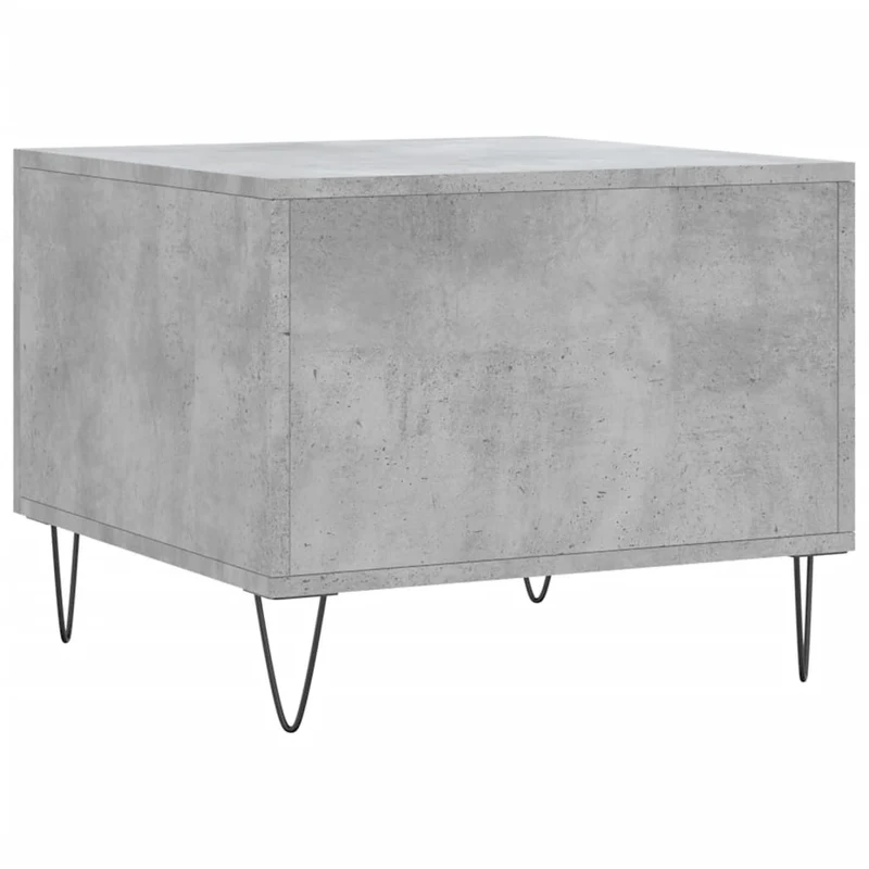 Lot de 2 tables d'appoint chevet avec tiroir 50 x 50 x 40 cm bois d'ingénierie gris et fer DEC040404