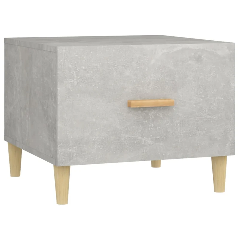 Lot de 2 tables d'appoint chevet avec tiroir 50 x 50 x 40 cm bois d'ingénierie gris DEC040403