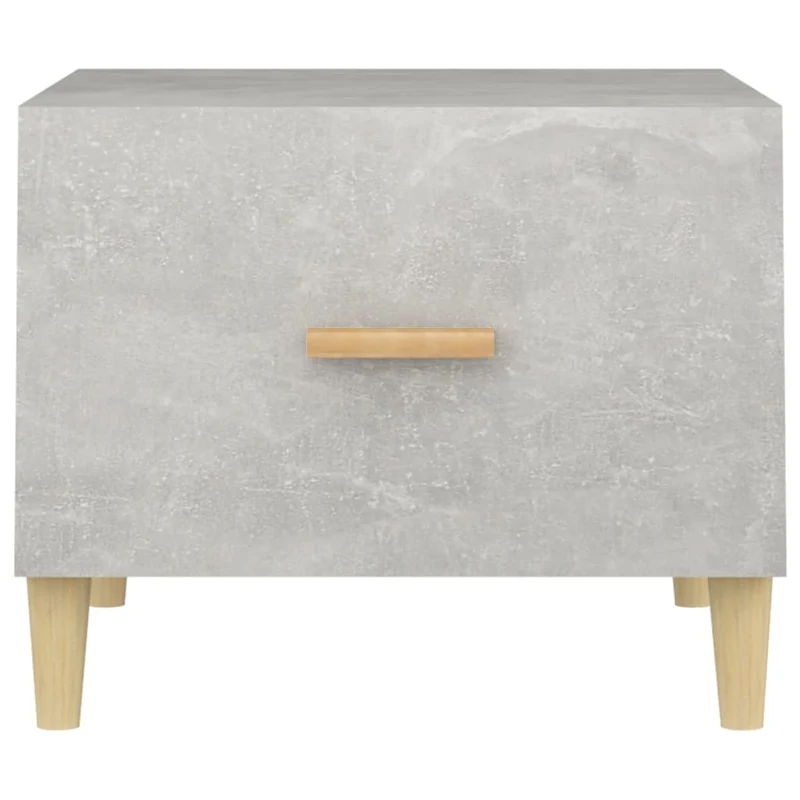 Lot de 2 tables d'appoint chevet avec tiroir 50 x 50 x 40 cm bois d'ingénierie gris DEC040403