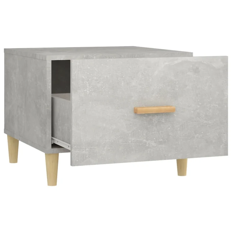 Lot de 2 tables d'appoint chevet avec tiroir 50 x 50 x 40 cm bois d'ingénierie gris DEC040403