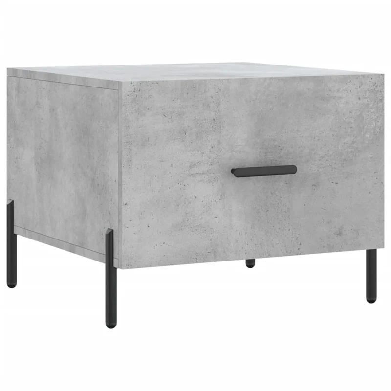 Lot de 2 tables d'appoint chevet avec tiroir 50 x 50 x 40 cm bois d'ingénierie gris et fer DEC040402