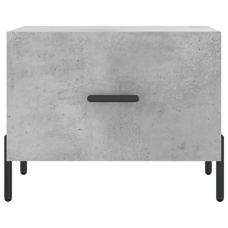 Lot de 2 tables d'appoint chevet avec tiroir 50 x 50 x 40 cm bois d'ingénierie gris et fer DEC040402