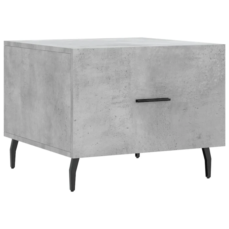 Lot de 2 tables d'appoint chevet avec tiroir 2 50 x 50 x 40 cm bois d'ingénierie gris et fer DEC040400