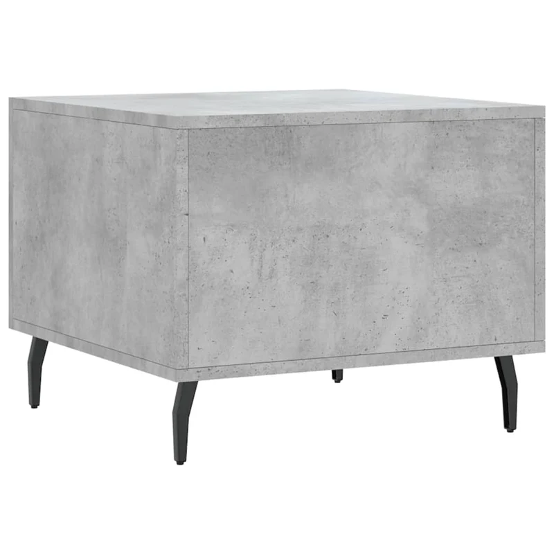 Lot de 2 tables d'appoint chevet avec tiroir 2 50 x 50 x 40 cm bois d'ingénierie gris et fer DEC040400