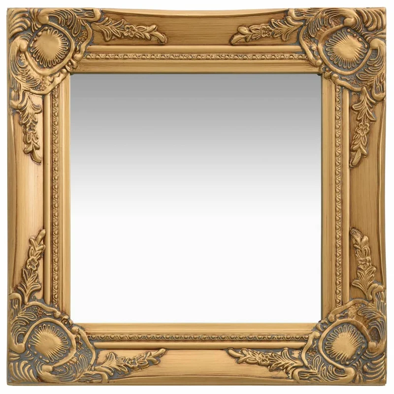 Miroir mural carré style baroque 40x40 cm Doré DEC022847