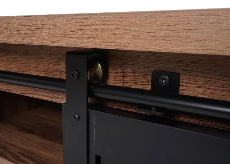 Meuble TV avec deux portes coulissantes et 4 compartiments 43x150x40 cm MDF marron 04_0007852