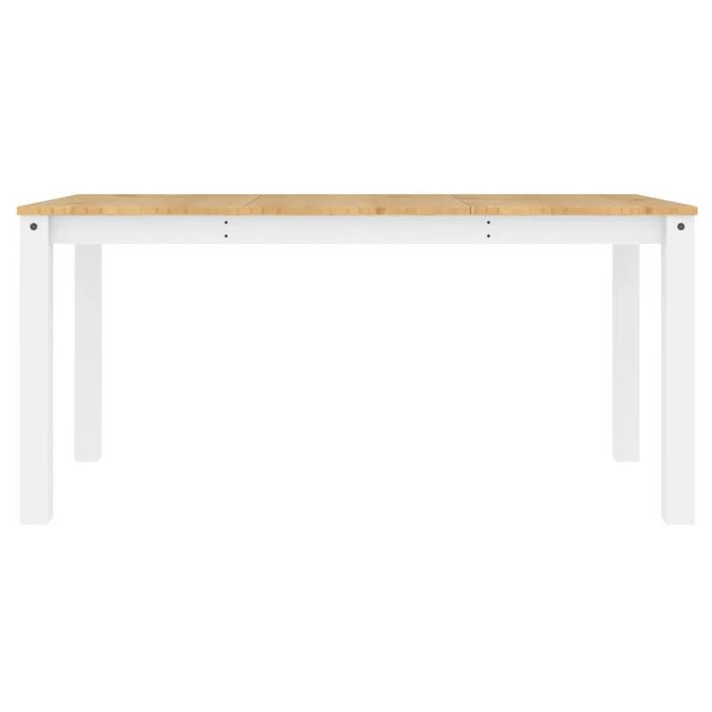 Table de salle à manger design moderne 160 x 80 x 75 cm bois massif de pin blanc et miel DEC036901
