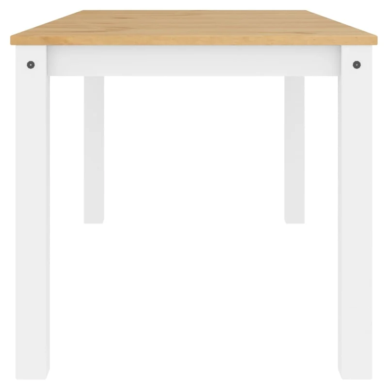 Table de salle à manger design moderne 160 x 80 x 75 cm bois massif de pin blanc et miel DEC036901