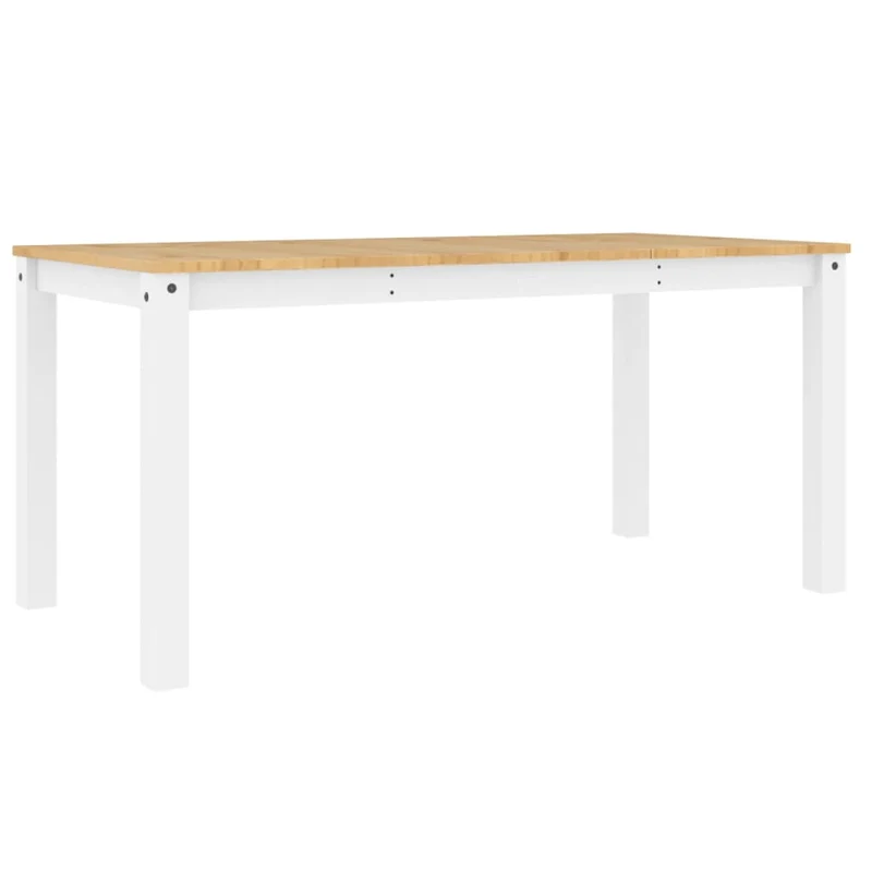 Table de salle à manger design moderne 160 x 80 x 75 cm bois massif de pin blanc et miel DEC036901