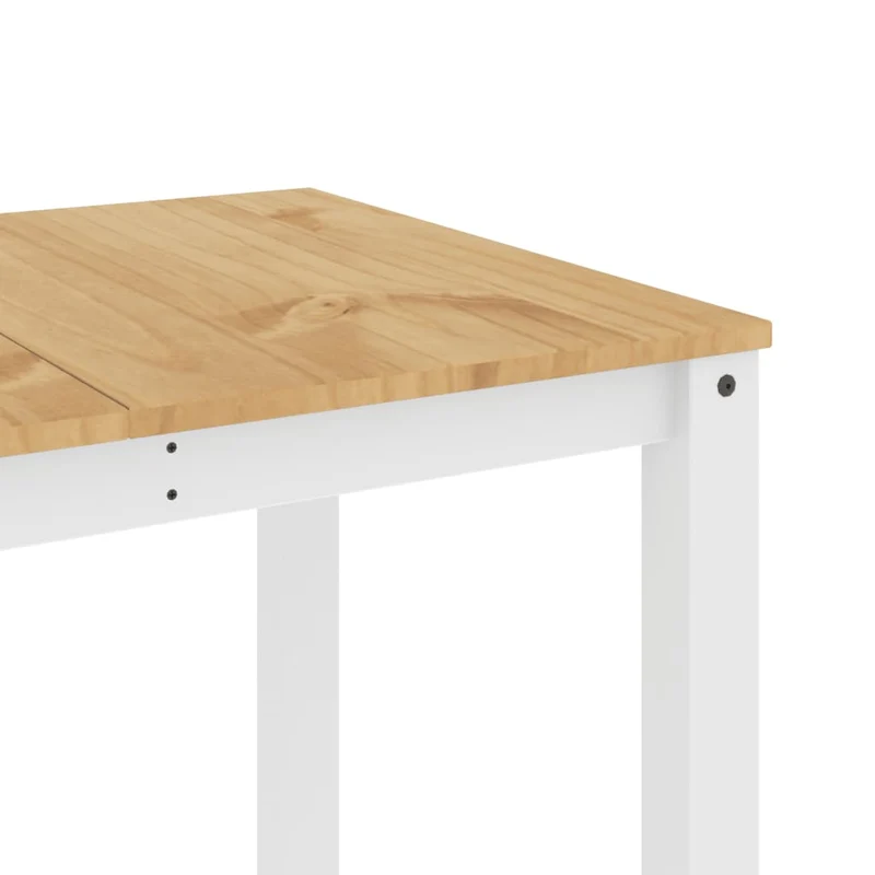 Table de salle à manger design moderne 160 x 80 x 75 cm bois massif de pin blanc et miel DEC036901
