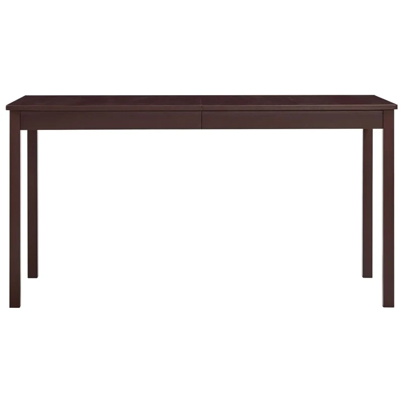 Table de salle à manger design moderne 140 x 70 x 73 cm bois de pin marron foncé DEC036871