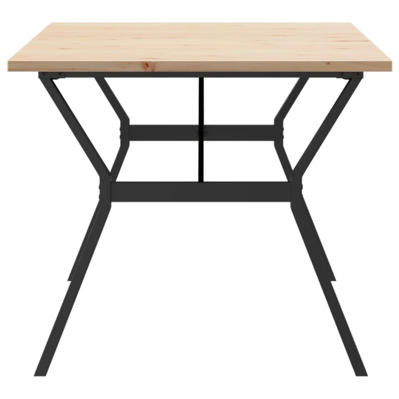 Table de salle à manger design industriel 180 x 90 x 75,5 cm bois pin massif et acier DEC036829
