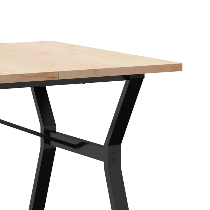 Table de salle à manger design industriel 180 x 90 x 75,5 cm bois pin massif et acier DEC036829