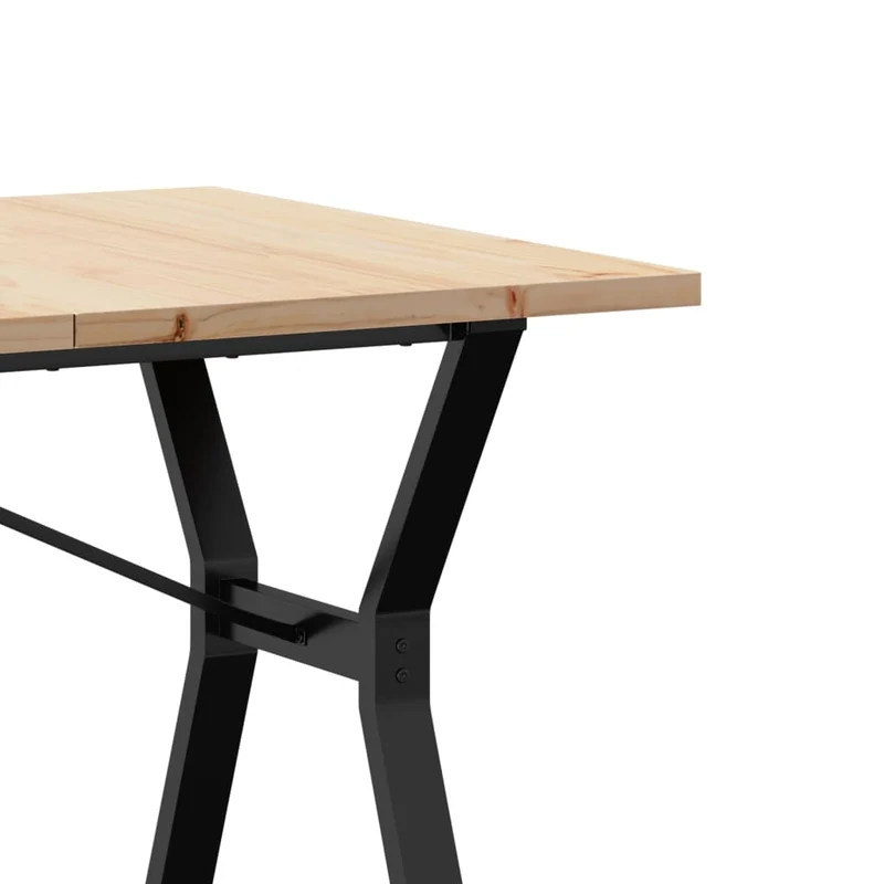Table de salle à manger design industriel 160 x 80 x 75,5 cm bois pin massif et acier DEC036827