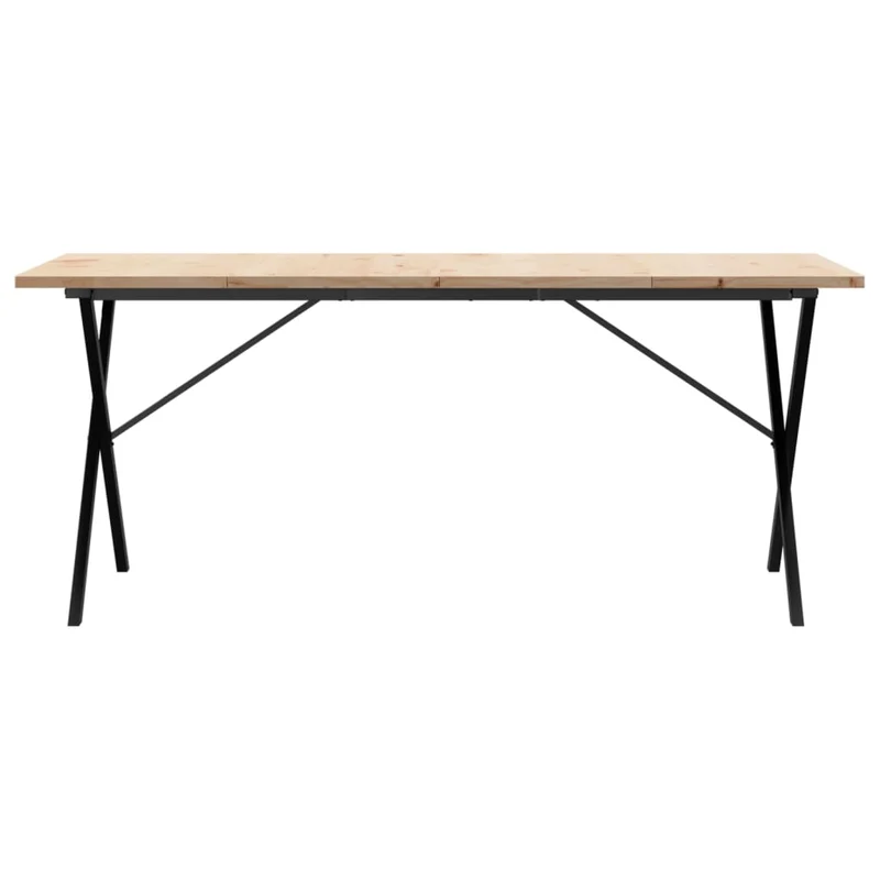 Table de salle à manger design industriel 180 x 90 x 75,5 cm bois pin massif et acier DEC036807
