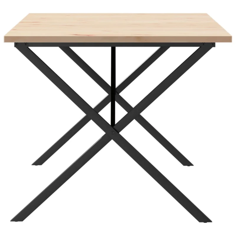 Table de salle à manger design industriel 180 x 90 x 75,5 cm bois pin massif et acier DEC036807