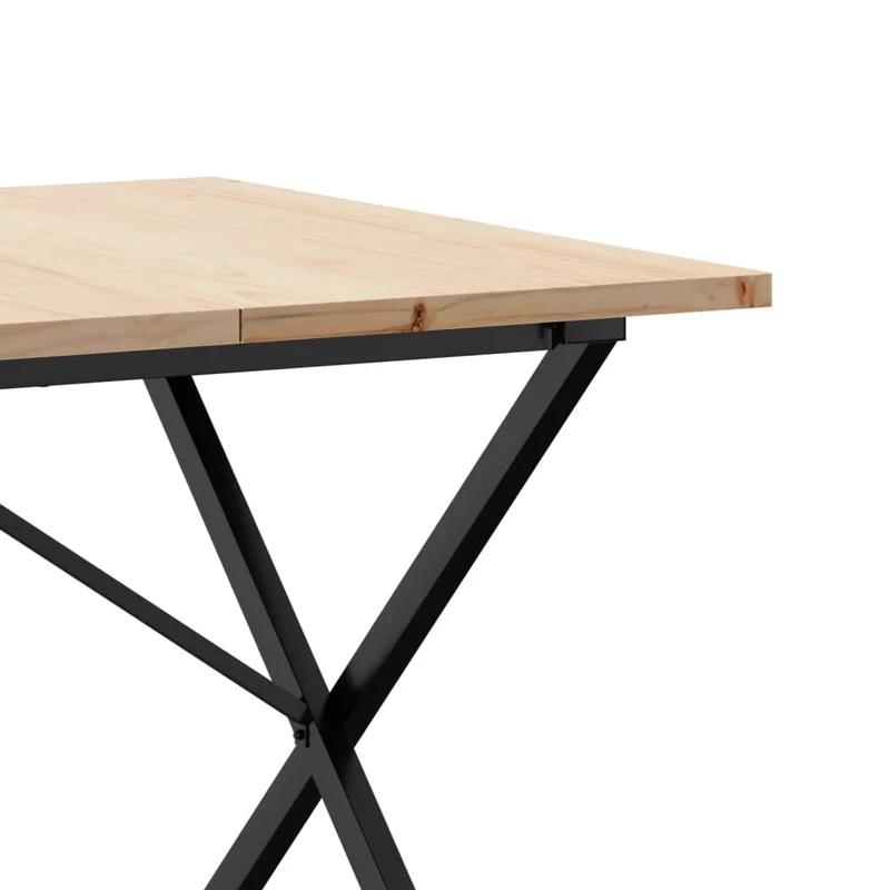 Table de salle à manger design industriel 180 x 90 x 75,5 cm bois pin massif et acier DEC036807