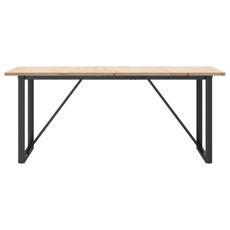 Table de salle à manger design industriel 180 x 90 x 75,5 cm bois pin massif et acier DEC036787
