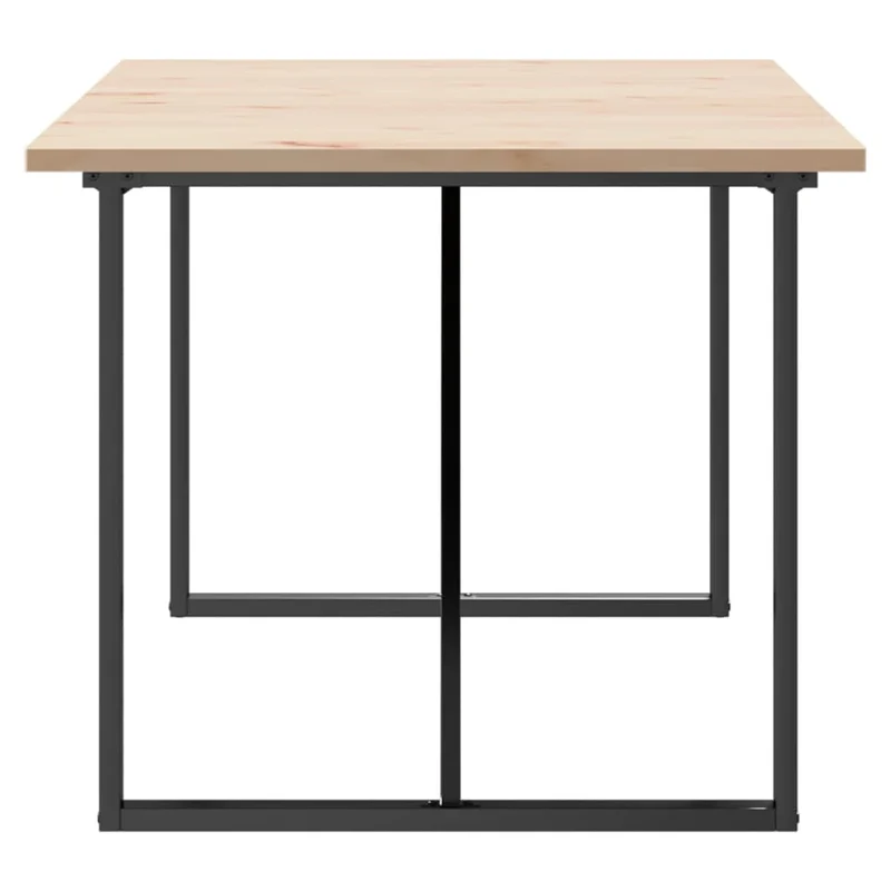 Table de salle à manger design industriel 180 x 90 x 75,5 cm bois pin massif et acier DEC036787