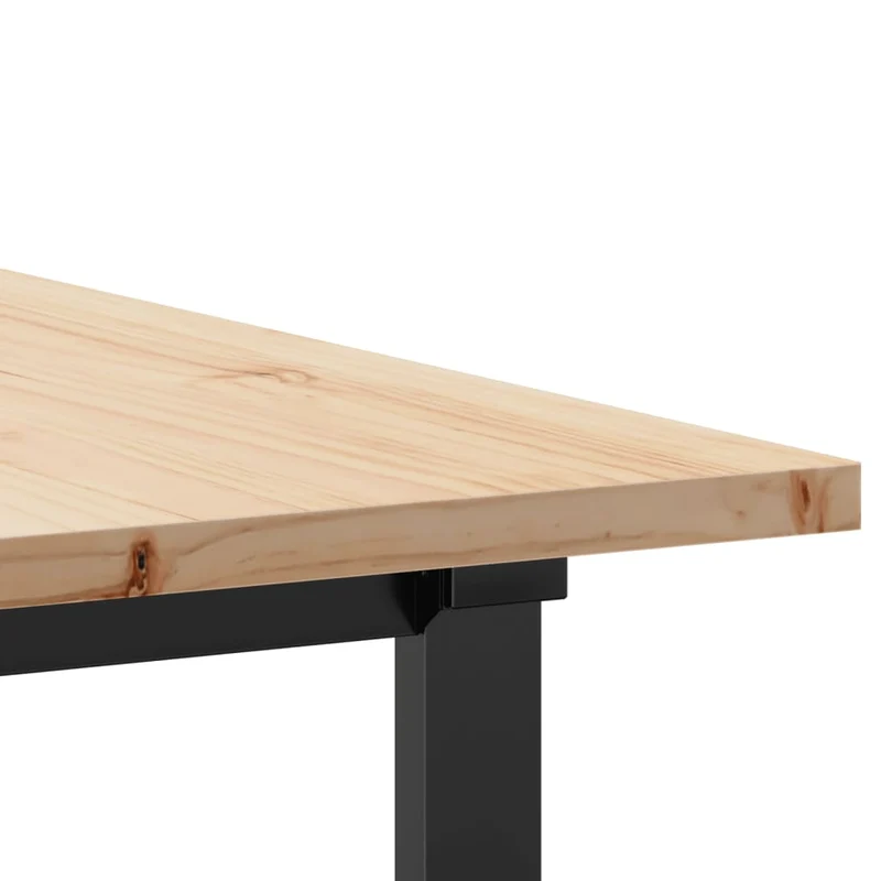 Table de salle à manger design industriel 180 x 90 x 75,5 cm bois pin massif et acier DEC036787