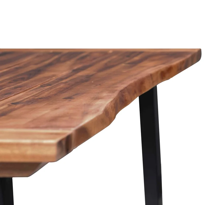 Table de salle à manger design industriel 180 x 90 cm bois d'acacia massif avec finition à l'huile et métal DEC036778