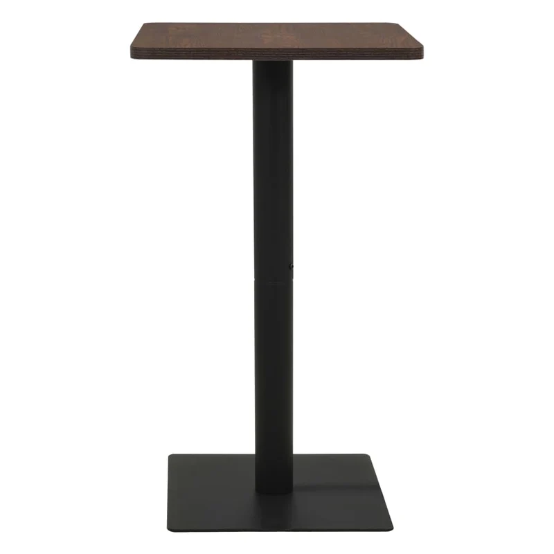 Table d'appoint auxiliaire table haute 50 x 50 x 107 cm panneau de particules de mélamine marron et acier DEC036545