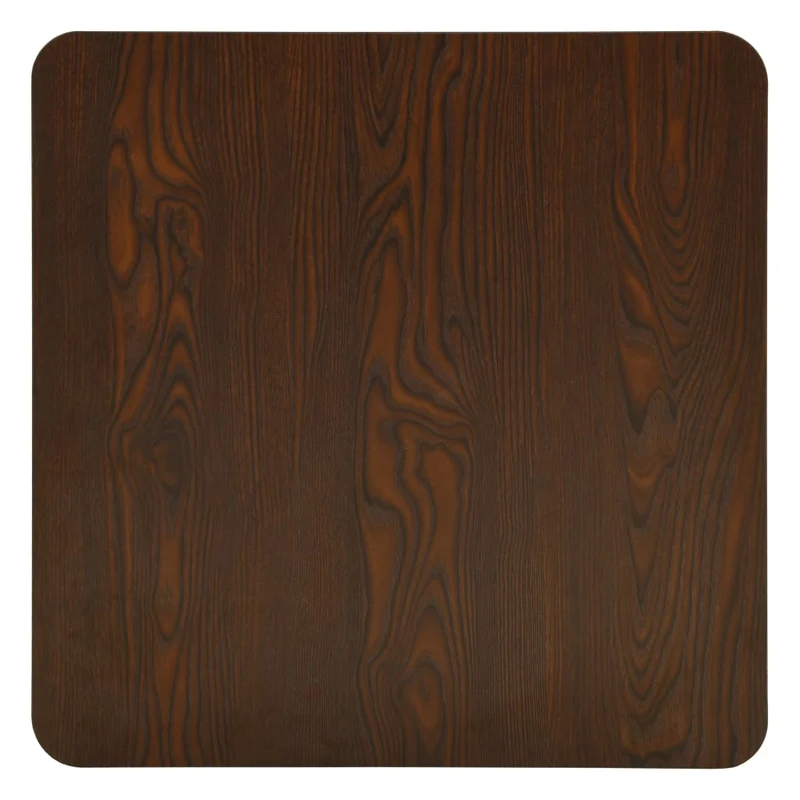 Table d'appoint auxiliaire table haute 50 x 50 x 107 cm panneau de particules de mélamine marron et acier DEC036545