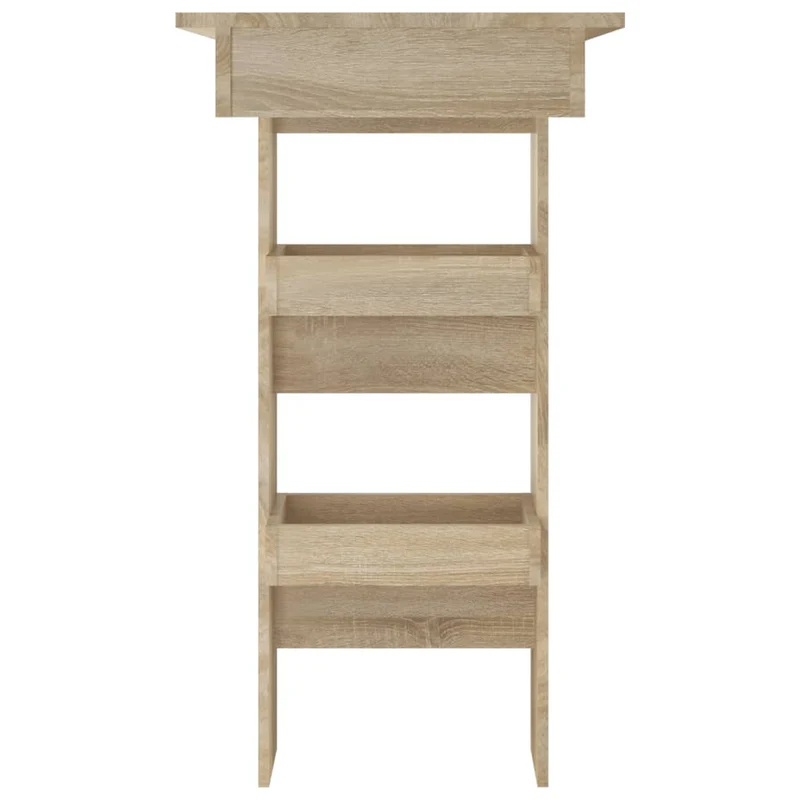 Table de bar murale table d'appoint avec étagères 102 x 45 x 103,5 cm bois d'ingénierie couleur chêne DEC036231