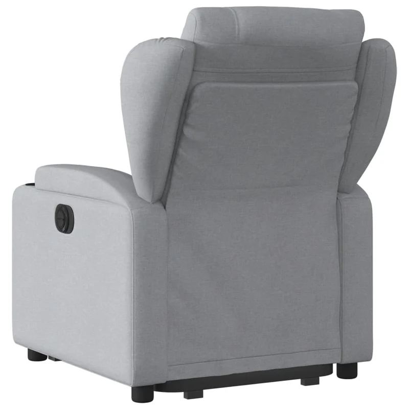 Fauteuil relax TV rembourrage confortable fonction de levage électrique en tissu gris clair DEC027906