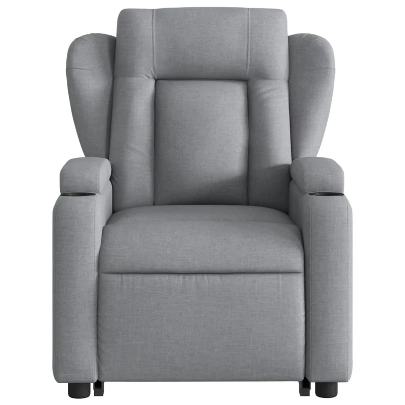 Fauteuil relax TV rembourrage confortable fonction de levage électrique en tissu gris clair DEC027906
