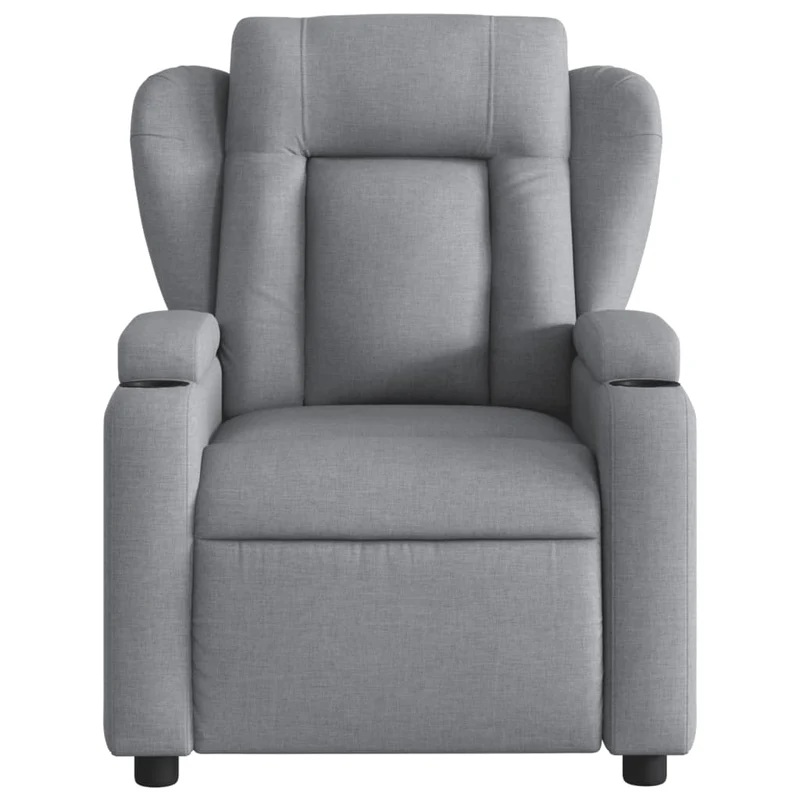 Fauteuil relax TV rembourrage confortable fonction d'inclinaison manuelle en tissu gris clair DEC027886