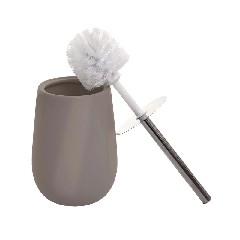 Ensemble de salle de bain 5 pièces brosse à dents savon porte-brosse WC accessoires en céramique gris 04_0004843