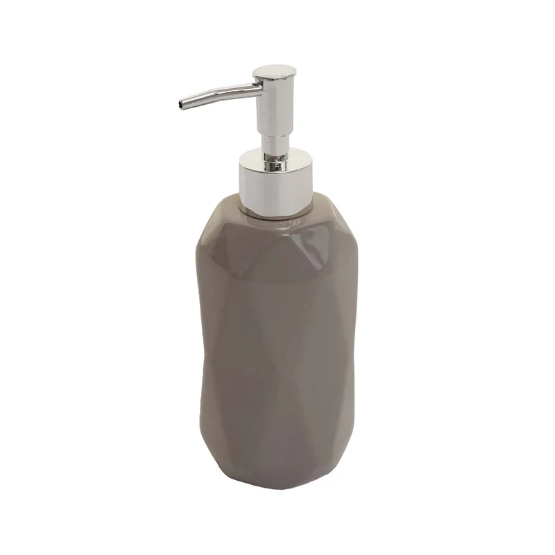 Ensemble de salle de bain 5 pièces brosse à dents savon porte-brosse WC accessoires en céramique gris 04_0004843