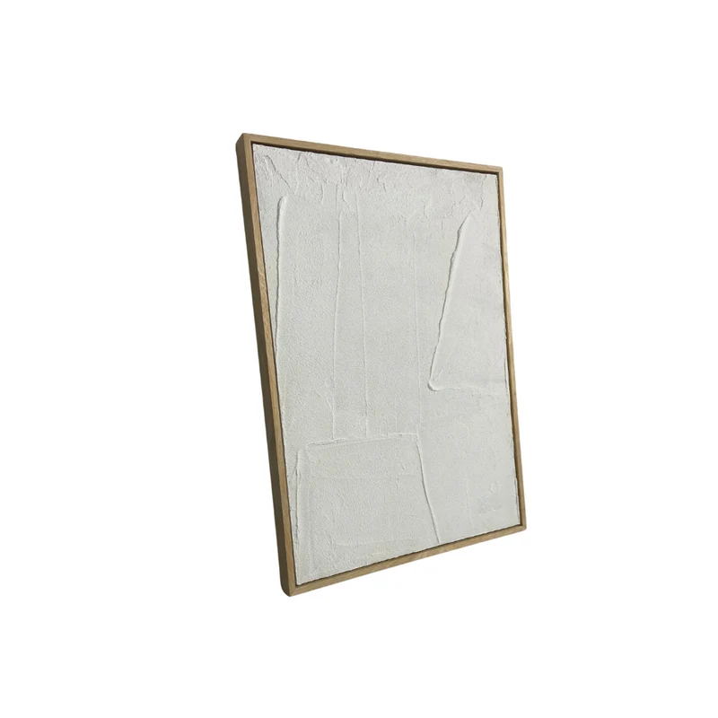 Oeuvre Nevers - Blanc - Cadre en chêne - D90 x H120 cm