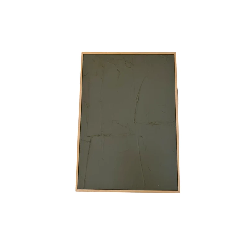 Oeuvre Provins - Vert olive - Cadre en bois de chêne - H 70 x L 50 cm