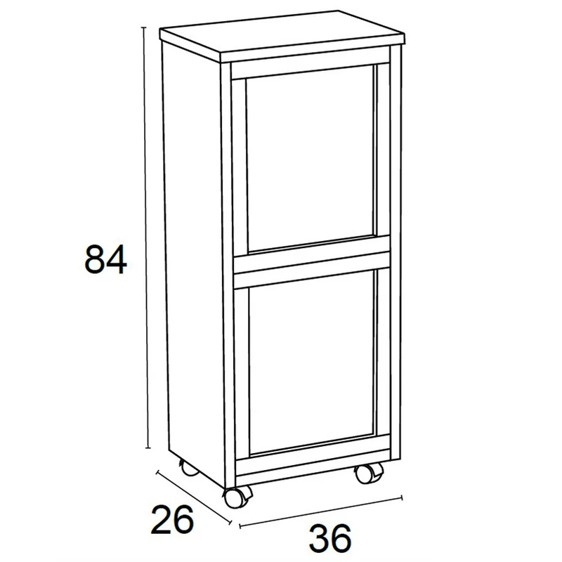 ARIT - Rangement Madeira 2, Meuble Poubelle, Desserte Poubelle, Desserte Cuisine, 2 poubelles amovibles de 12 l - Couleur blanche