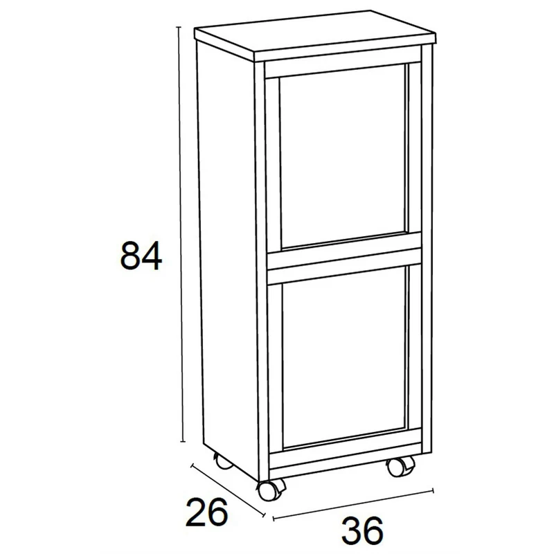 ARIT - Rangement Madeira 2, Meuble Poubelle, Desserte Poubelle, Desserte Cuisine, 2 poubelles amovibles de 12 l - Couleur cerise
