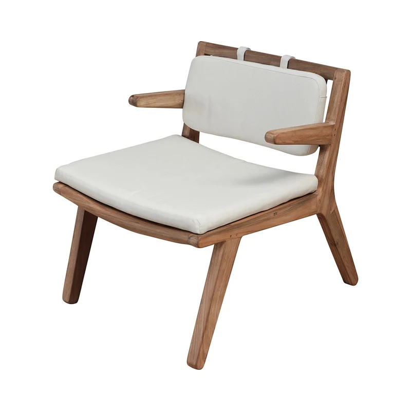 Chaise de jardin en bois de teck - Zeno - Low Dinning - Incl. oreillers