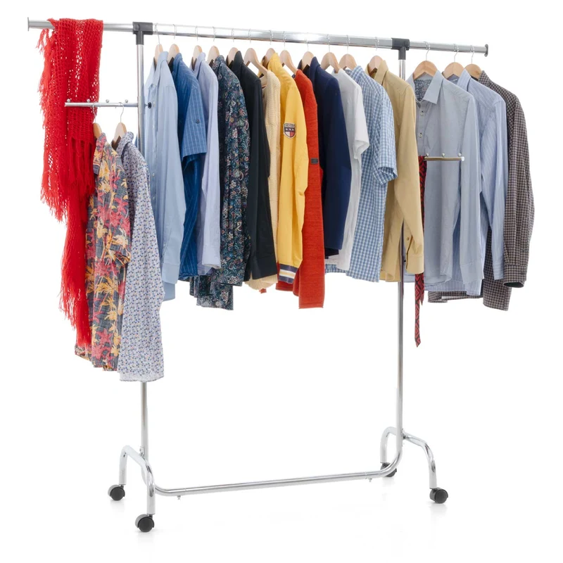 Tatkraft Falcon & Big - Portant Vêtement Solide, sur Roulette, Penderie Solide, Armoire Tissu Solide, Penderie avec Housse, Waterproof Transparent