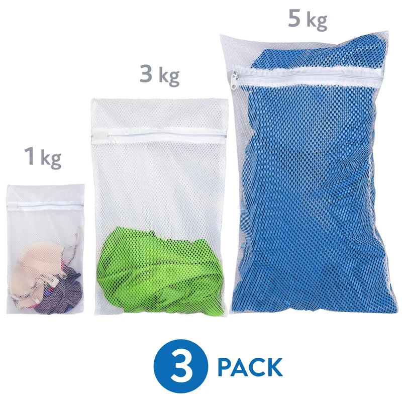 art moon Trio - Lot de 3 Sacs Filets à Linge en Tissu pour la Lessive, Trois Tailles: 25x40cm, 50x70cm, 60x90cm