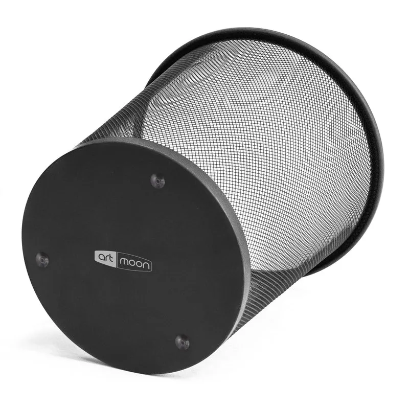 art moon Mesh - Lot de 2 Poubelles à Papier 12L, Poubelle de Bureau en Métal Tressé, Corbeille à Papier Design Moderne, Anticorrosion, Noir
