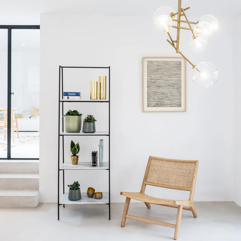 Etagère murale avec marbre - Adele - Marbre Blanc - 181 cm