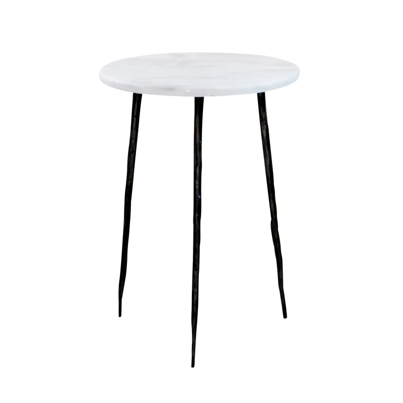 Table d'appoint Florence - Marbre Blanc Grec - 32x32x45cm