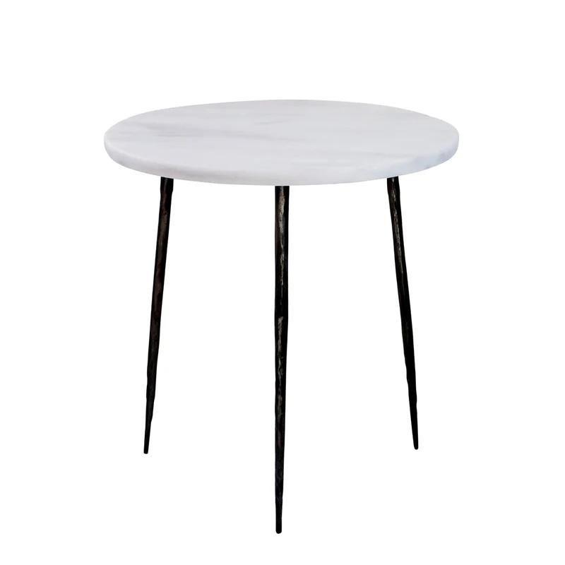 Table d'appoint Florence - Marbre Blanc Grec - 40x40x40cm