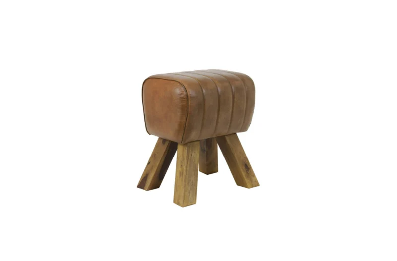 Brown Leather Stool