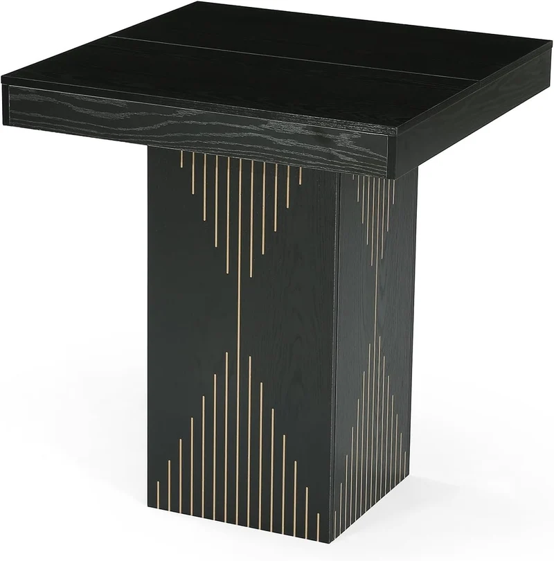Tribesigns Table haute carrée (80 cm) avec pied central pour la maison, la cuisine, le bar ou comme petit comptoir d'intérieur
