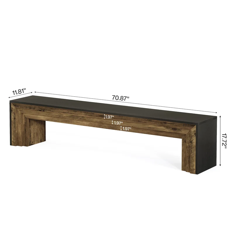 Tribesigns Banc de 180 cm, Banc de couloir extra-long de style champêtre moderne pour couloir et salon