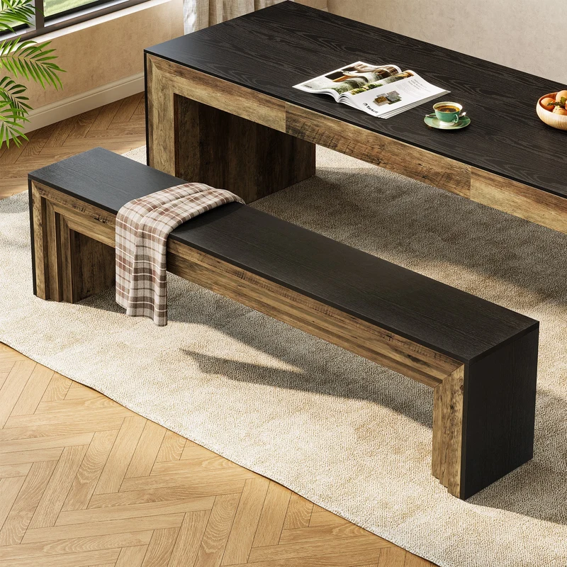 Tribesigns Banc de 180 cm, Banc de couloir extra-long de style champêtre moderne pour couloir et salon