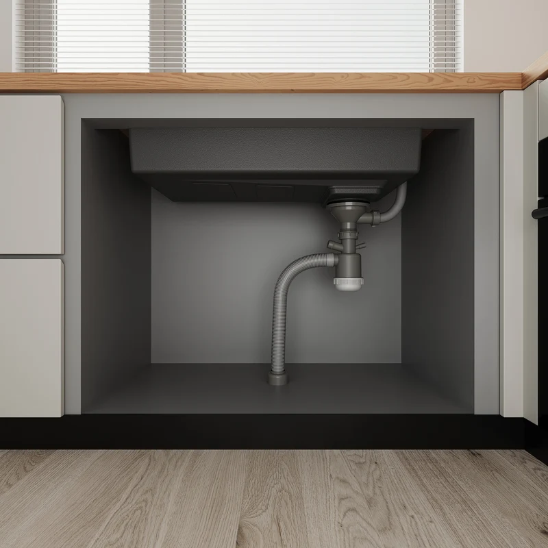 Évier de cuisine en acier inoxydable 304 SUS à 1 cuve, évier encastrable à une cuve avec filtre à déchets rectangulaire côté étroit, Argenté, 70×44cm